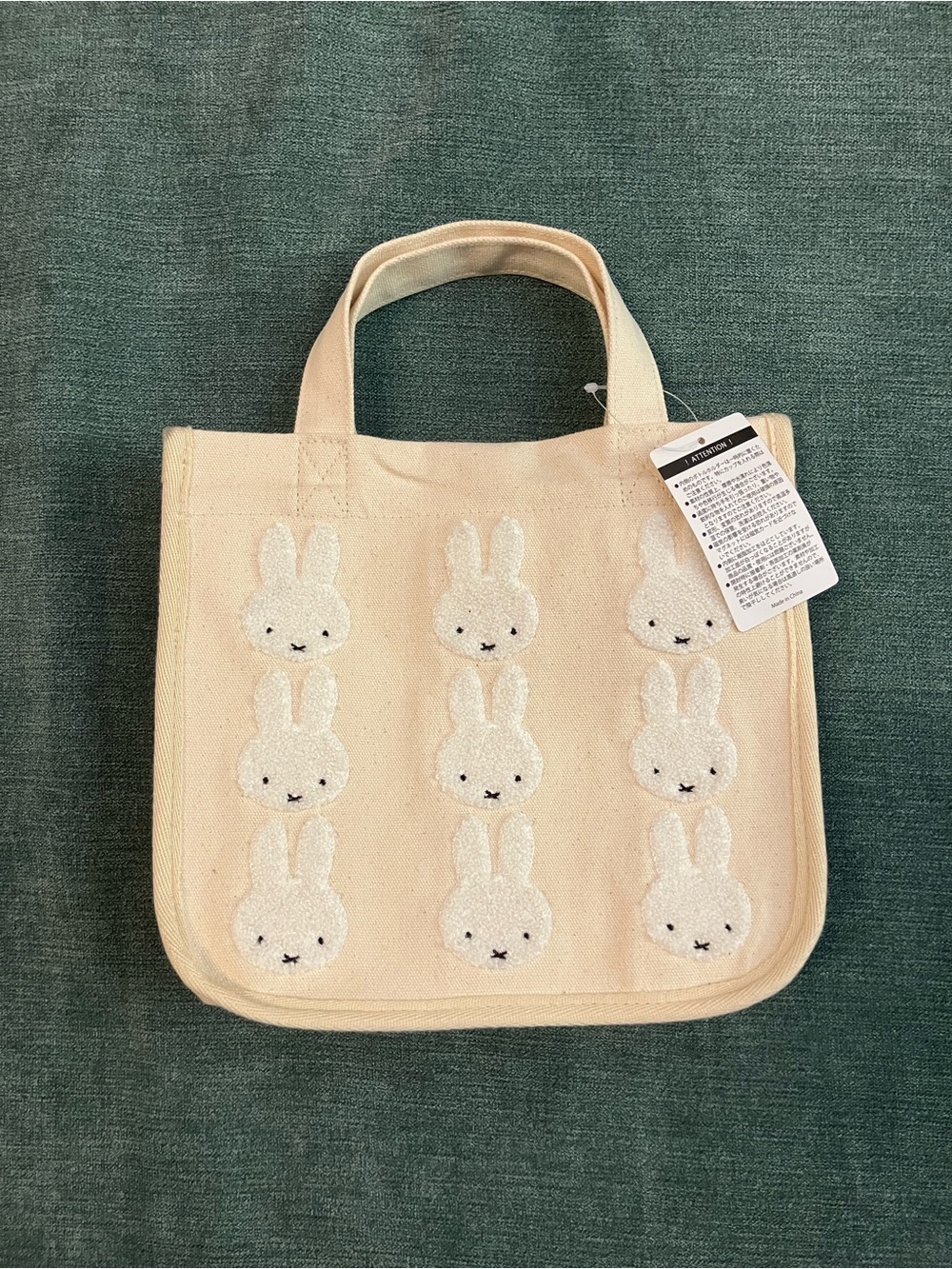 Miffy Dick Bruna Table Cream Sagara Embroidery Small Tote Bag